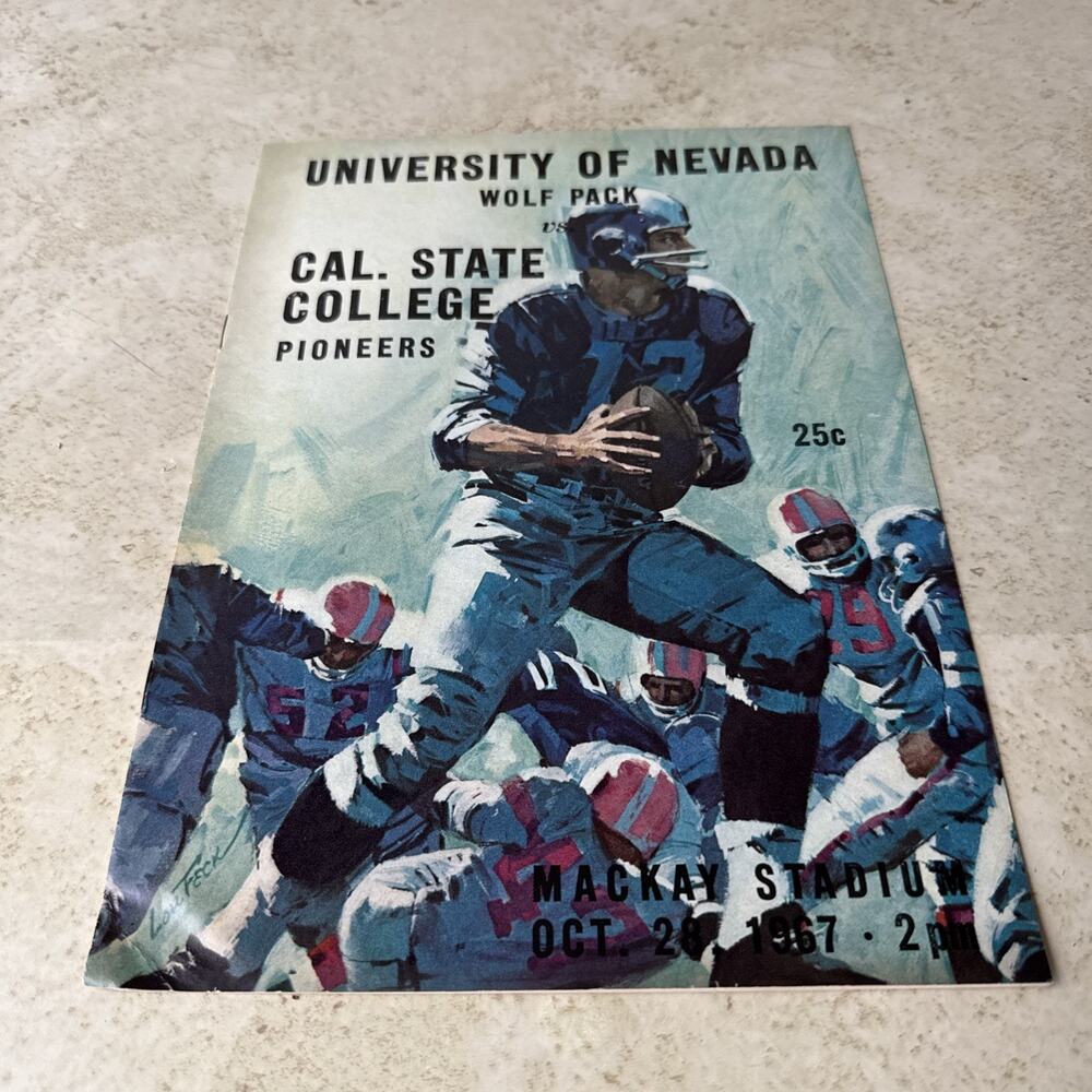 University Of Nevada Wolf Pack Vs Cal State College Pioneers Oct 29, 1967Program